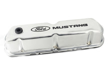 Load image into Gallery viewer, Ford Performance Parts 302-100 Ford Mustang Logo Stamped Steel Chrome Valve Covers for Select Ford 300, Ford Bronco, Ford Country Sedan, Ford Country Squire, Ford Custom, Ford Custom 500, Ford E-100 Econoline, Ford E-100 Econoline Club Wagon, Ford E-150