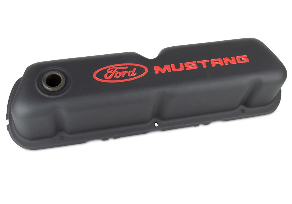 Ford Performance Parts 302-101 Ford Mustang Logo Black Crinkle Valve Covers for Select Ford 300, Ford Bronco, Ford Country Sedan, Ford Country Squire, Ford Custom, Ford Custom 500, Ford E-100 Econoline, Ford E-100 Econoline Club Wagon, Ford E-150