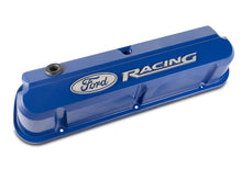 Load image into Gallery viewer, Ford Performance Parts 302-136 Ford Racing 289-351 Slant Edge Valve Cover Blue for Select Ford 300, Ford Bronco, Ford Country Sedan, Ford Country Squire, Ford Custom, Ford Custom 500, Ford E-100 Econoline, Ford E-100 Econoline Club Wagon, Ford E-150