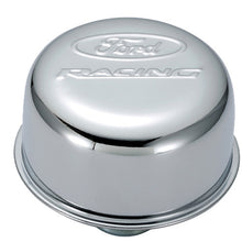 Load image into Gallery viewer, Ford Performance Parts 302-215 Ford Racing Logo Air Breather Cap: Push-In Type Chrome for Select Ford Mustang