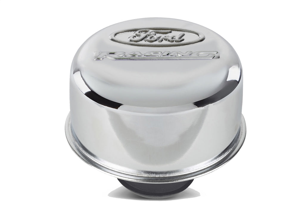 Ford Performance Parts 302-215 Ford Racing Logo Air Breather Cap: Push-In Type Chrome for Select Ford Mustang
