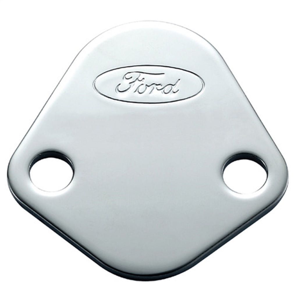 Ford Performance Parts 302-290 Ford Logo Fuel Pump Blockoff Plate: Chrome for Select Ford 300, Ford Bronco, Ford Country Sedan, Ford Country Squire, Ford Custom, Ford Custom 500, Ford E-100 Econoline, Ford E-100 Econoline Club Wagon, Ford E-150