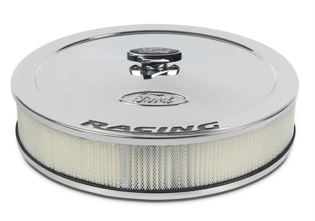 Ford Performance Parts 302-351 Air Cleaner Kit: Chrome, Ford Emblem And Black Ford Racing Emblem for Select Ford Mustang
