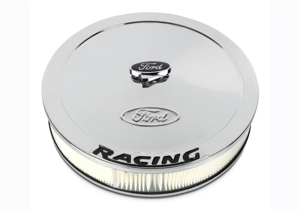 Ford Performance Parts 302-351 Air Cleaner Kit: Chrome, Ford Emblem And Black Ford Racing Emblem for Select Ford Mustang