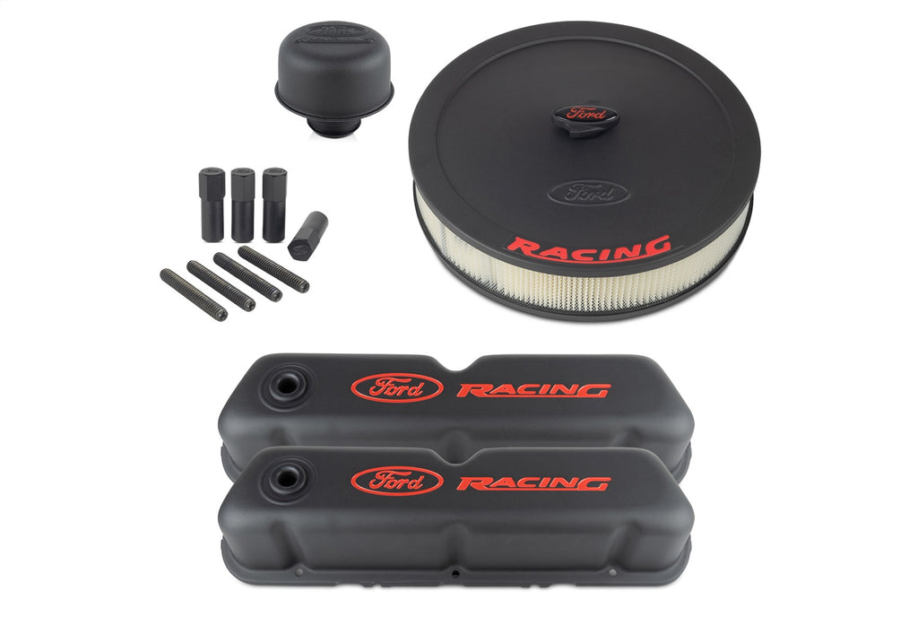 Ford Performance Parts 302-500 Ford Racing Complete Dress Up Kit, Black Crinkle Finish for Select Ford 300, Ford Bronco, Ford Country Sedan, Ford Country Squire, Ford Custom, Ford Custom 500, Ford E-100 Econoline, Ford E-100 Econoline Club Wagon, Ford