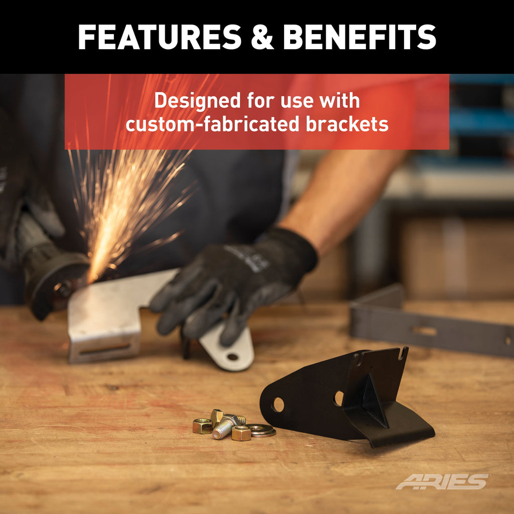 ARIES 3025177 Universal ActionTrac Mounting Brackets (8-Pack, Fabricated Brackets Required)