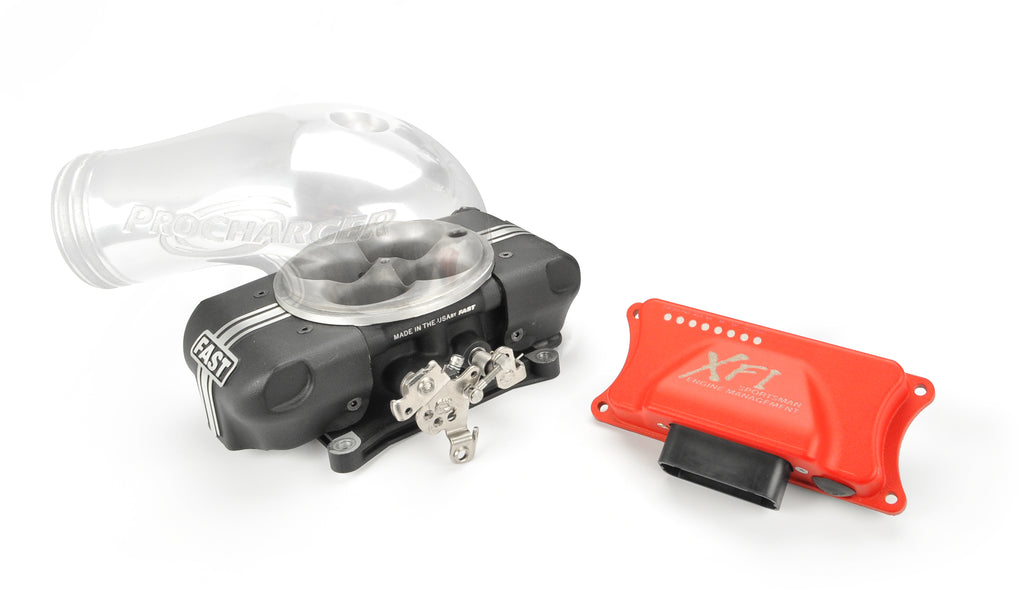 FAST 303001BT XFI Sportsman EFI Kit with 4150 Blow-Through Throttle Body for Select AC Shelby Cobra, Allard J2X, Allard K3, Allard Monte Carlo, Allard Safari, American Motors AMX, American Motors Ambassador, American Motors American, American Motors