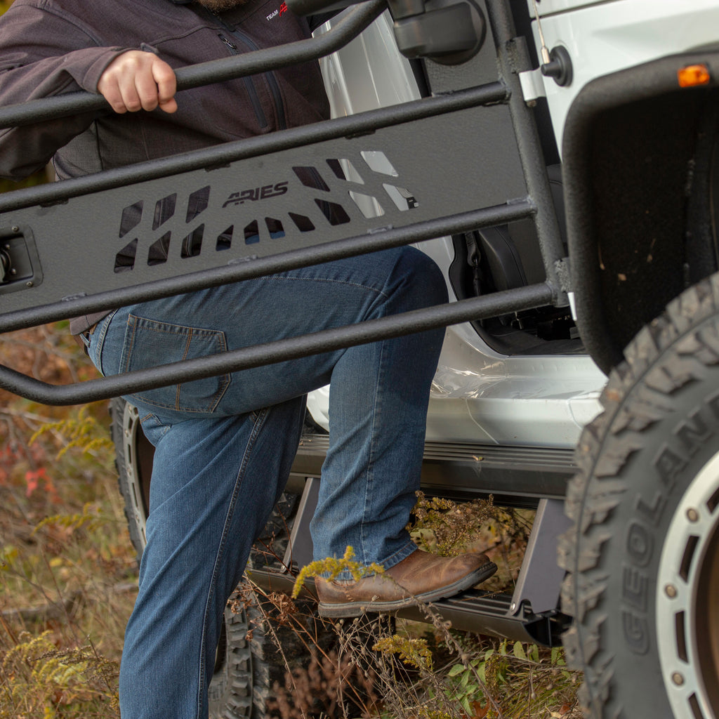 ARIES 3036571 ActionTrac 69.6" Powered Running Boards, Select Jeep Wrangler JL for Select Jeep Wrangler