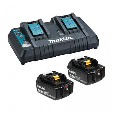 Makita Y-00315 18V 2 x (4.0 Ah) Li-Ion Battery & Dual-Port Rapid Charger Kit