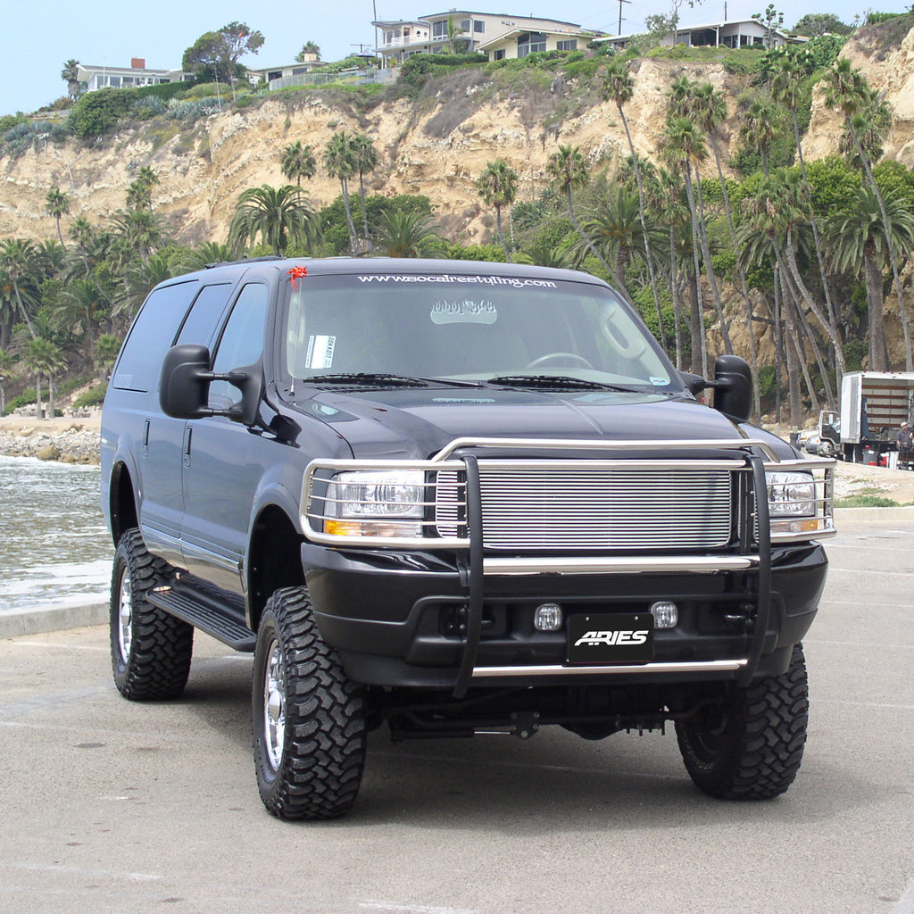 ARIES 3045-2 Polished Stainless Grille Guard, Select Ford Excursion, F-250, F-350 Super Duty for Select Ford F-250