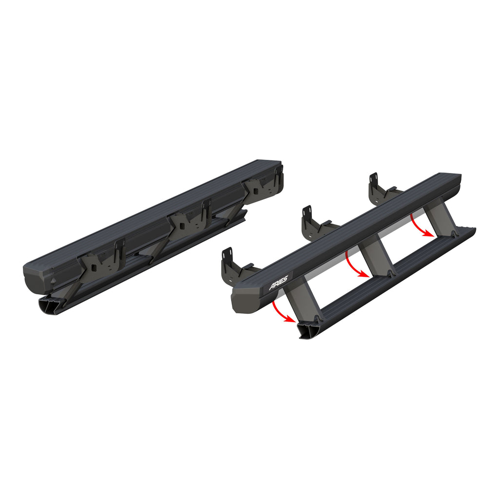 ARIES 3047913 ActionTrac 83.6" Powered Running Boards, Select Ram 2500, 3500 Extended Crew Cab for Select Ram 2500