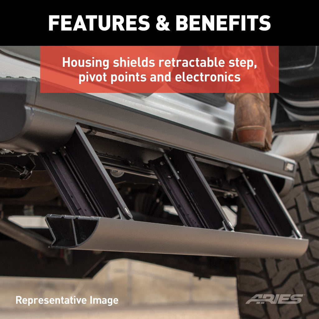 ARIES 3047954 ActionTrac 69.6" Powered Running Boards, Select Toyota 4Runner for Select Toyota 4Runner