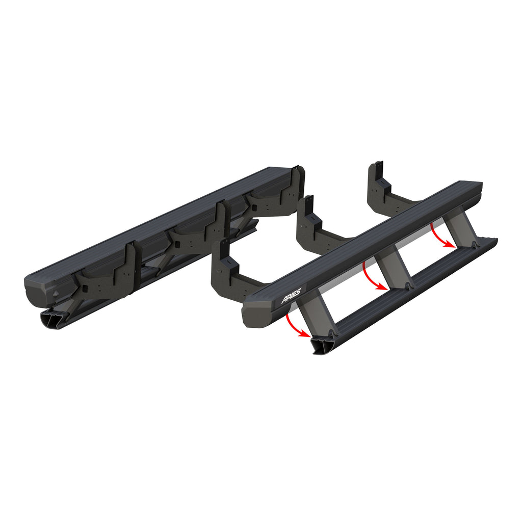 ARIES 3047960 ActionTrac 87.6" Powered Running Boards, Select Nissan Titan, XD Crew Cab for Select Nissan TITAN