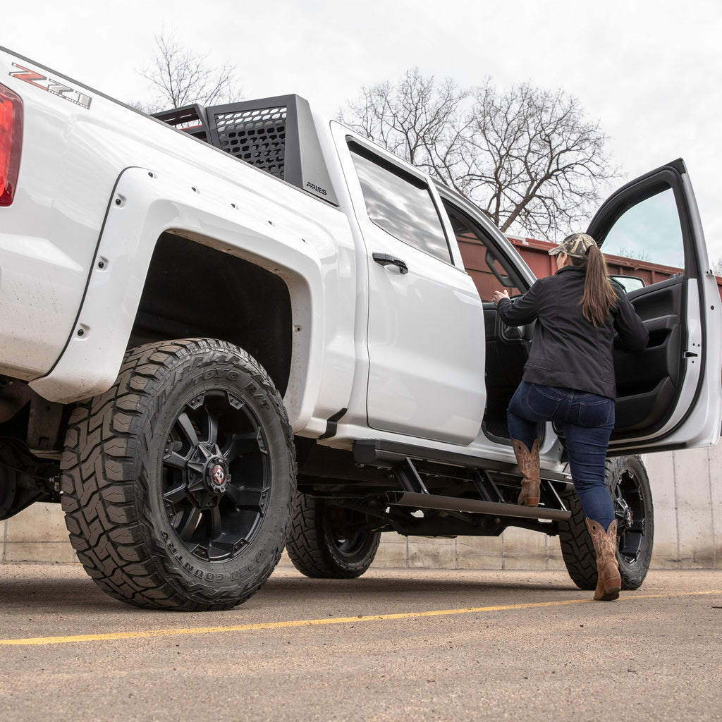 ARIES 3048315 ActionTrac 87.6" Powered Running Boards, Select Silverado, Sierra Crew Cab for Select Chevrolet Silverado 1500