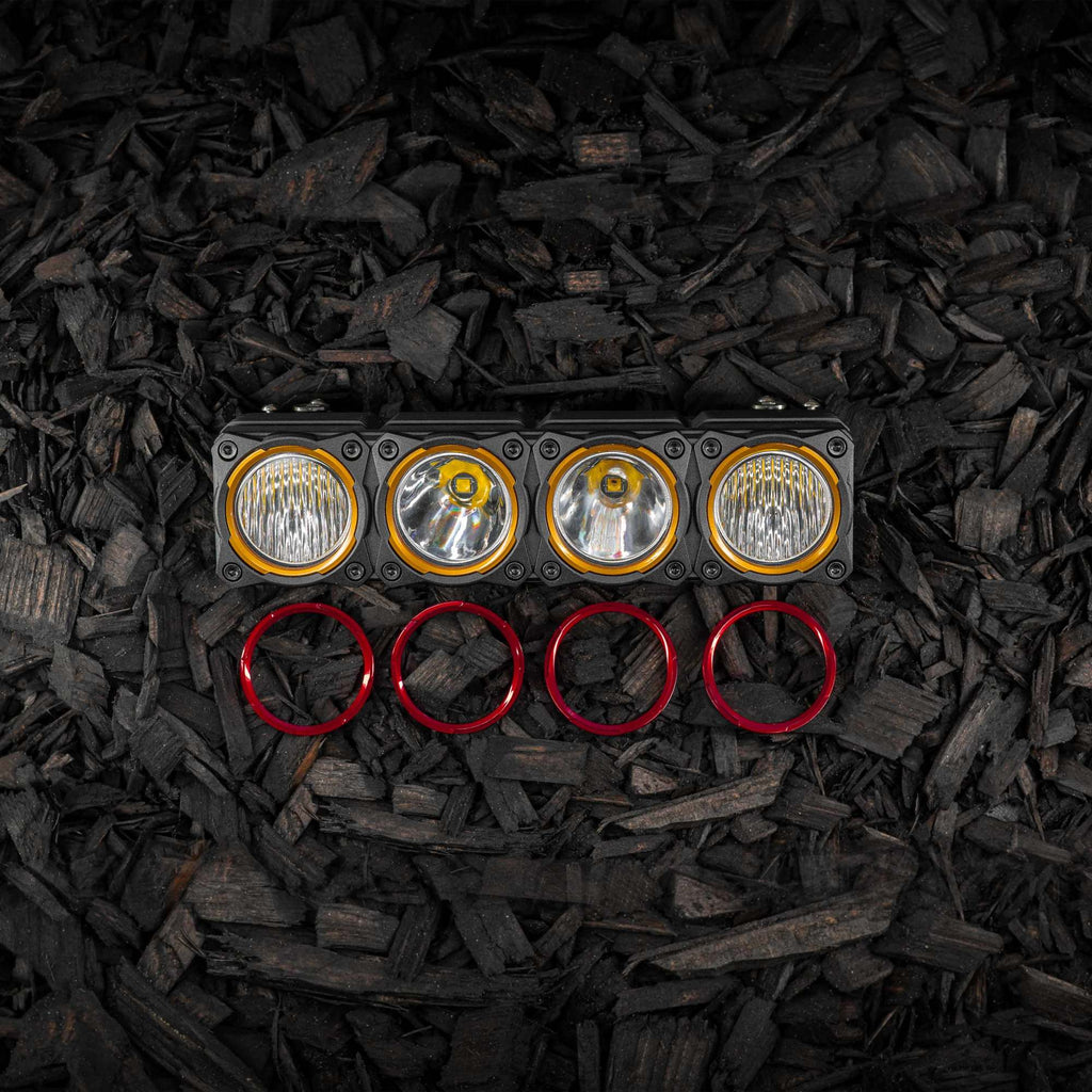 KC HiLiTES 30579 KC Bezel Ring KC FLEX ERA BAR Red 4PC
