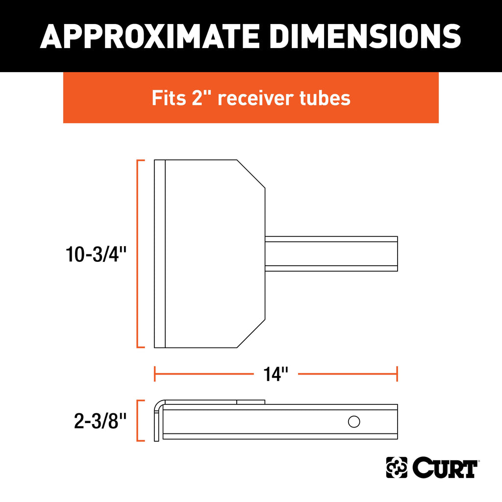 CURT 31001 Hitch-Mounted Step Pad (Fits 2" Receiver)