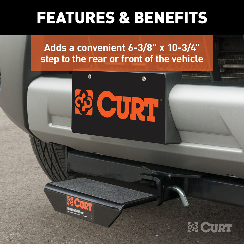 CURT 31001 Hitch-Mounted Step Pad (Fits 2" Receiver)