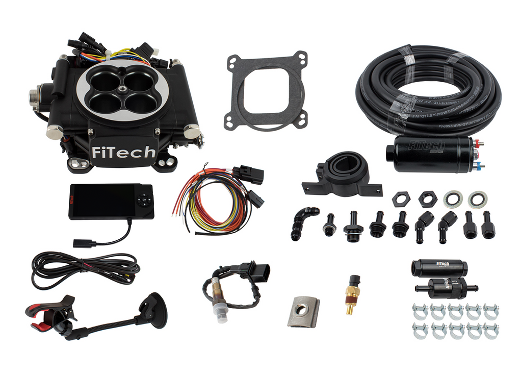 FiTech Fuel Injection 31002 Go EFI 4 600 HP Matte Black EFI System With Inline Fuel Delivery Master Kit
