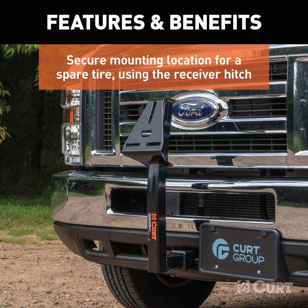 CURT 31006 Hitch-Mounted Spare Tire Mount (Fits 2" Receiver)