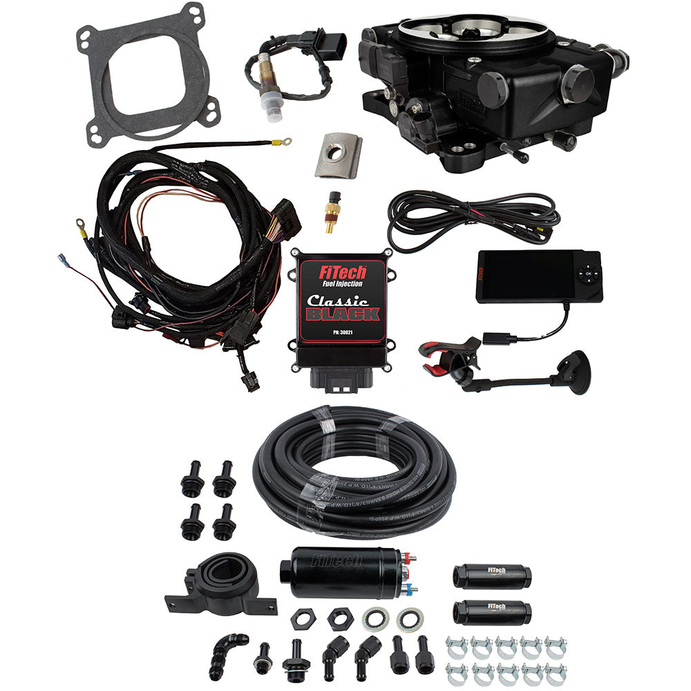 FiTech Fuel Injection 31021 Go EFI Classic Black 650 HP EFI System Master Kit