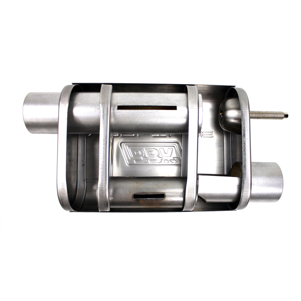 BBK Performance Parts 31025 UNIVERSAL 2-3/4 VARITUNE ADJUSTABLE MUFFLER DOUBLE OFFSET (439 STAINLESS)