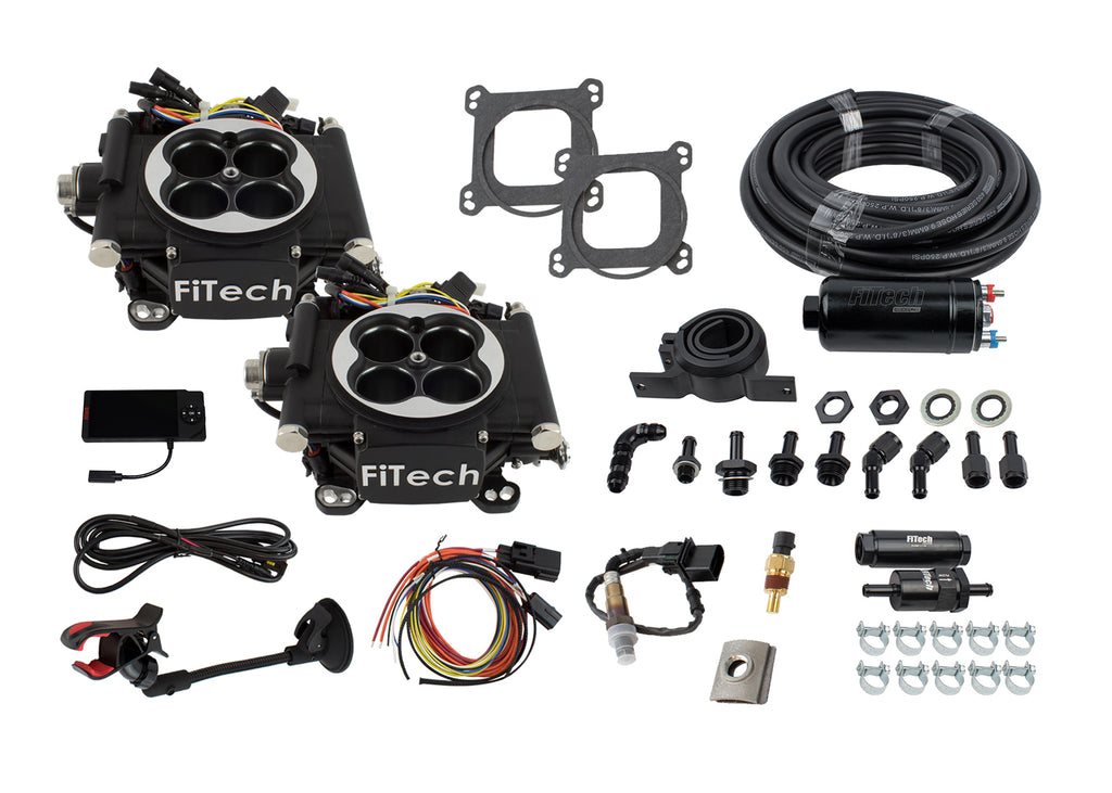 FiTech Fuel Injection 31062 Go EFI 2x4 625 HP Matte Black EFI System Master Kit
