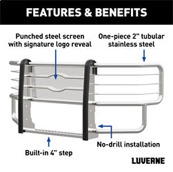Luverne 310713-320710 LUVERNE 310713-320710 Prowler Max Custom Stainless Steel Truck Grille Guard; Sel for Select Chevrolet Silverado 1500, GMC Sierra