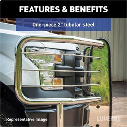 Luverne 310713 LUVERNE 310713 Prowler Max Polished Stainless Grille Guard (No Brackets) for Select Chevrolet Silverado 1500, Chevrolet Silverado LD, Chevrolet Silverado HD, Chevrolet Silverado HD, GMC Sierra 1500, GMC Sierra Limited, GMC Sierra HD, GMC
