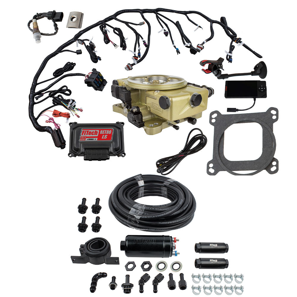 FiTech Fuel Injection 31071 Retro LS 650 HP Classic Gold EFI System Master Kit
