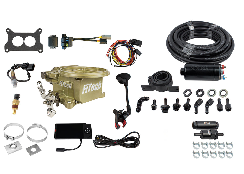 FiTech Fuel Injection 31091 Go EFI 2 Barrel 400 HP Classic Gold EFI System Master Kit