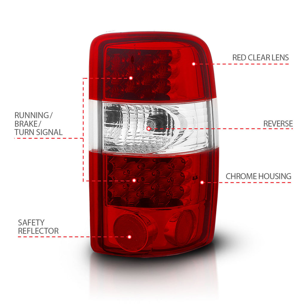 ANZO USA 311001 Tail Light Assembly for Select Chevrolet Suburban 1500, Chevrolet Suburban 2500, Chevrolet Tahoe, GMC Yukon, GMC Yukon XL 1500, GMC Yukon XL