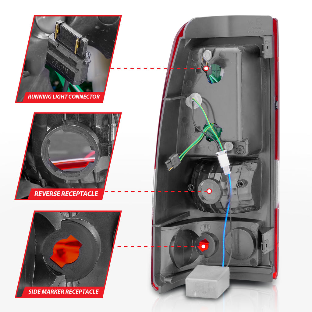 ANZO USA 311007 Tail Light Assembly for Select Chevrolet Silverado 1500, Chevrolet Silverado Classic, Chevrolet Silverado HD, Chevrolet Silverado HD Classic, Chevrolet Silverado 2500, Chevrolet Silverado HD, Chevrolet Silverado HD Classic, Chevrolet