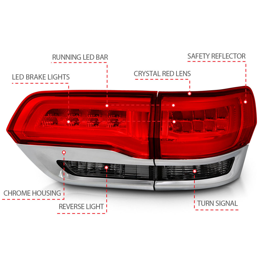 ANZO USA 311251 Tail Light Assembly for Select Jeep Grand Cherokee