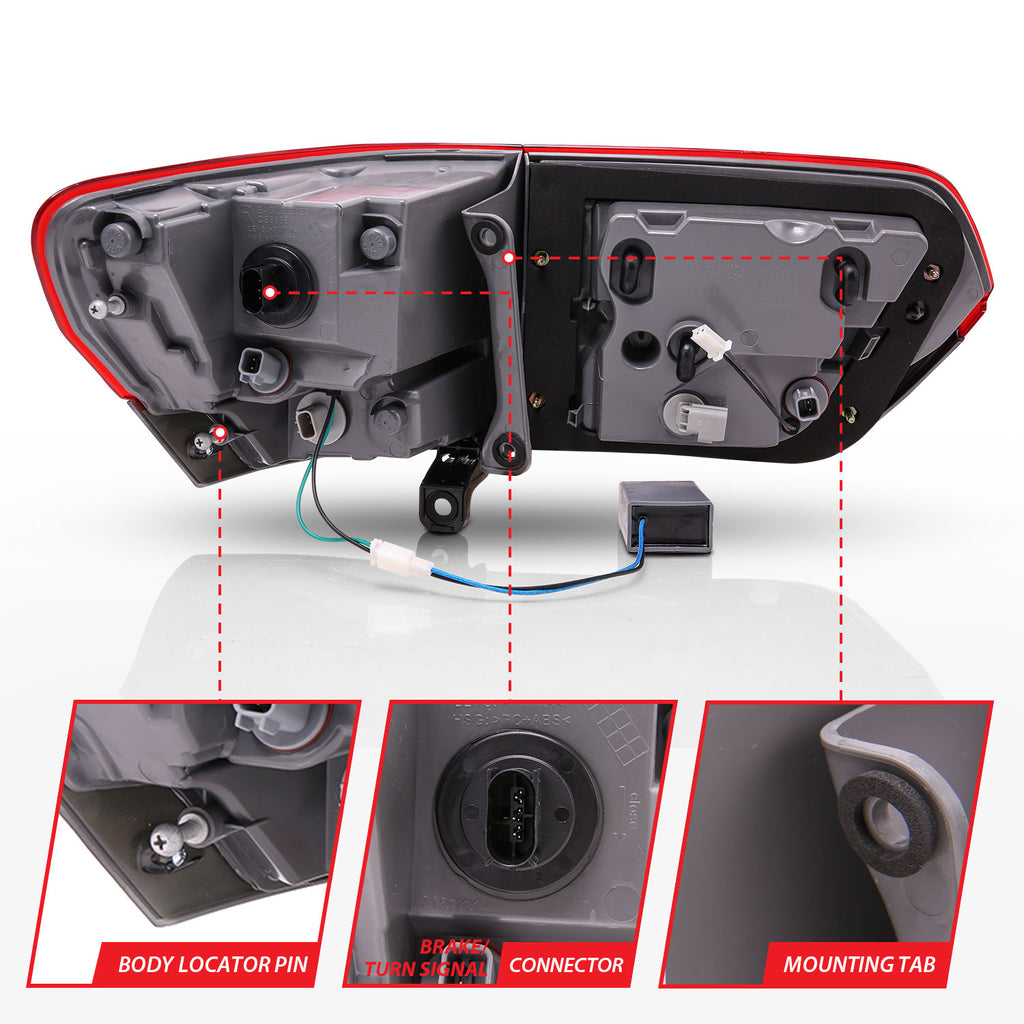 ANZO USA 311269 Tail Light Assembly for Select Jeep Grand Cherokee, Jeep Grand Cherokee WK