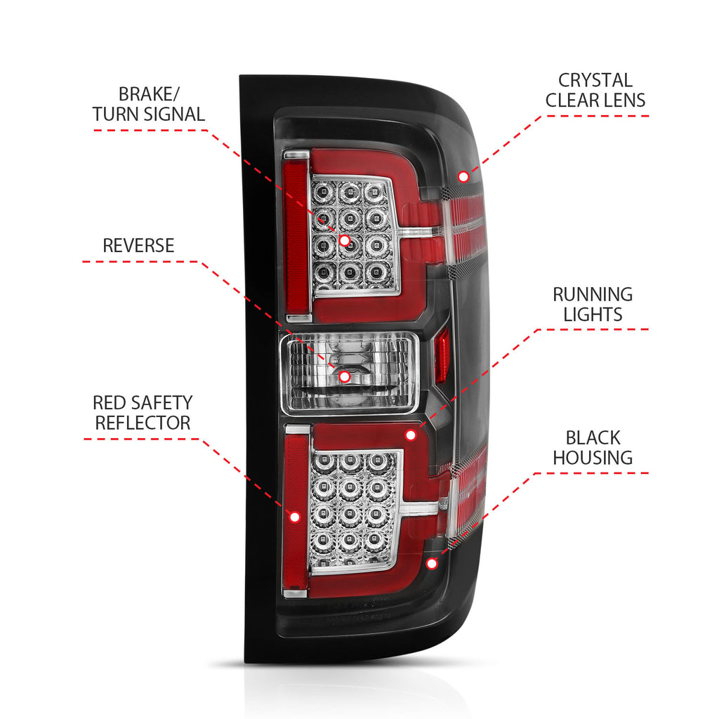 ANZO USA 311289 ANZO USA Led Taillights for Select Chevrolet Silverado 1500, Chevrolet Silverado 2500, Chevrolet Silverado HD, Chevrolet Silverado 3500, Chevrolet Silverado HD, GMC Sierra HD
