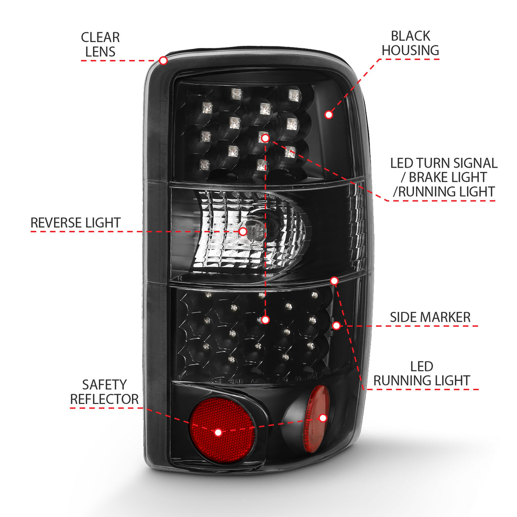 ANZO USA 311298 ANZO USA Led Taillights for Select Chevrolet Suburban 1500, Chevrolet Suburban 2500, Chevrolet Tahoe, GMC Yukon, GMC Yukon XL 1500, GMC Yukon XL