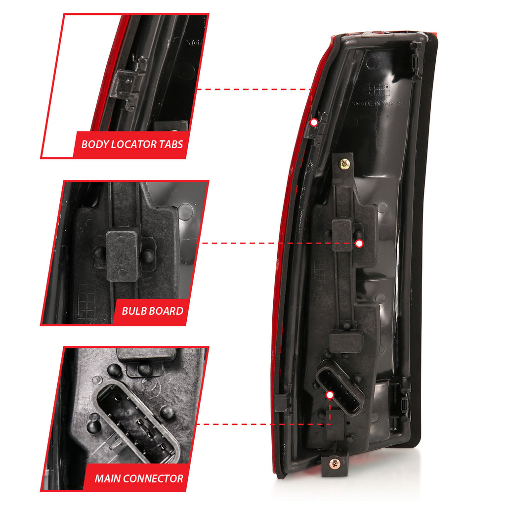 ANZO USA 311300 Tail Light Assembly for Select Cadillac Escalade, Chevrolet Blazer, Chevrolet C1500, Chevrolet C2500, Chevrolet C3500, Chevrolet K1500, Chevrolet K2500, Chevrolet K3500, Chevrolet Suburban 1500, Chevrolet Tahoe, GMC C1500, GMC C2500, GMC