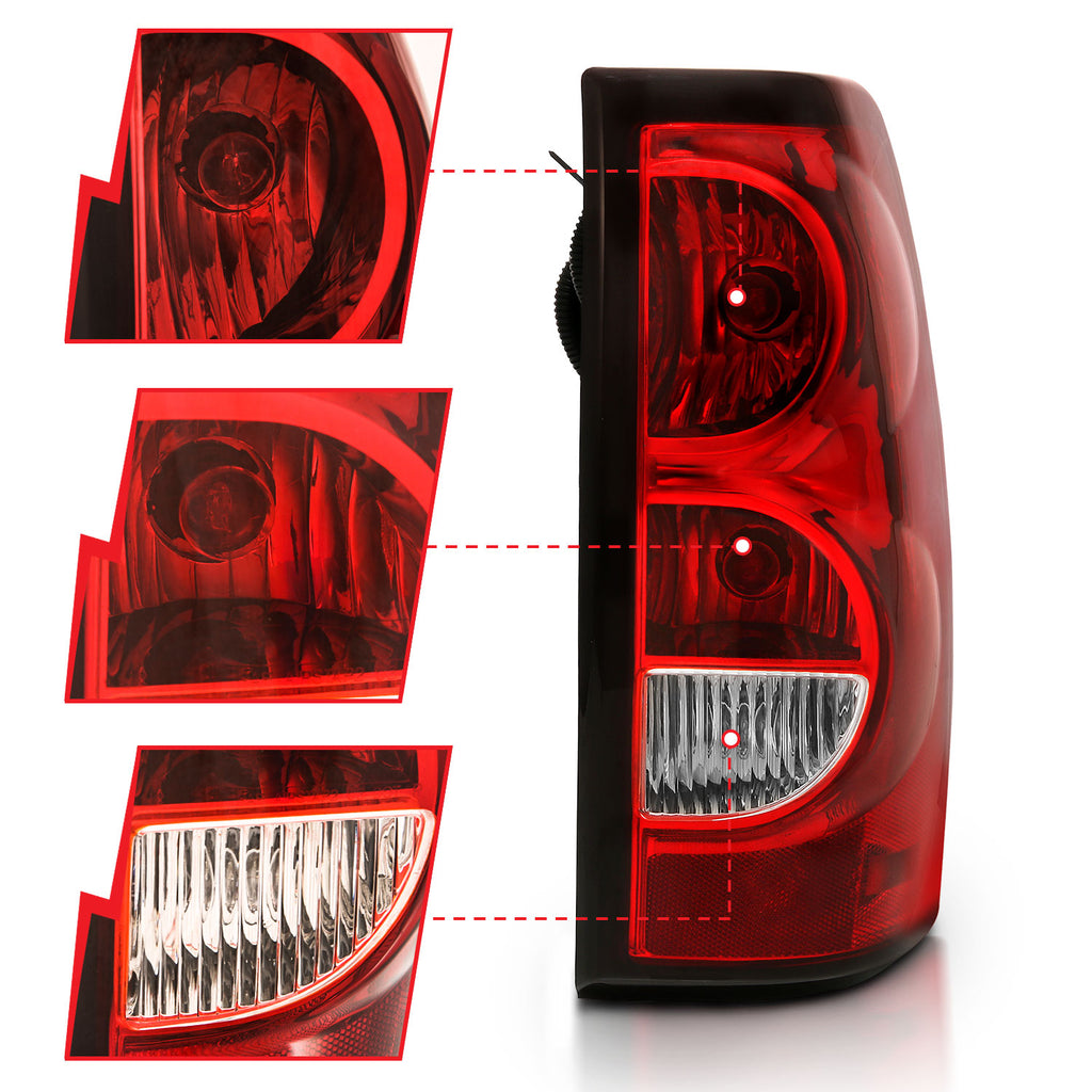 ANZO USA 311302 Tail Light Assembly for Select Chevrolet Silverado 1500, Chevrolet Silverado Classic, Chevrolet Silverado HD, Chevrolet Silverado HD Classic, Chevrolet Silverado 2500, Chevrolet Silverado HD, Chevrolet Silverado HD Classic, Chevrolet