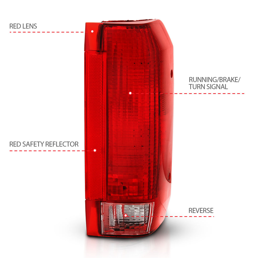 ANZO USA 311306 Tail Light Assembly for Select Ford Bronco, Ford F-150, Ford F-250
