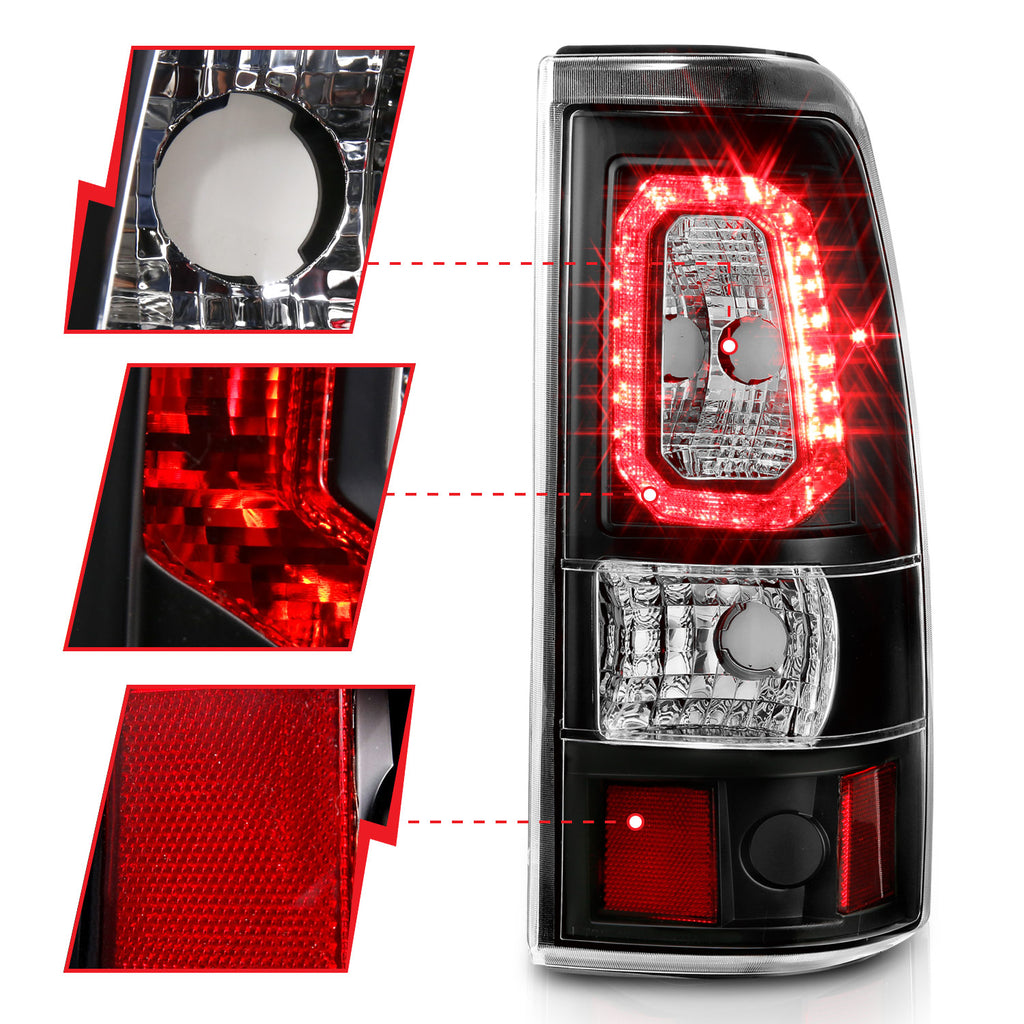 ANZO USA 311327 Tail Light Assembly for Select Chevrolet Silverado 1500, Chevrolet Silverado Classic, Chevrolet Silverado HD, Chevrolet Silverado HD Classic, Chevrolet Silverado 2500, Chevrolet Silverado HD, Chevrolet Silverado HD Classic, Chevrolet