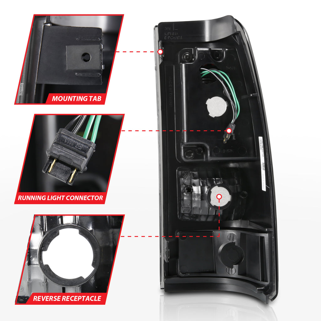 ANZO USA 311327 Tail Light Assembly for Select Chevrolet Silverado 1500, Chevrolet Silverado Classic, Chevrolet Silverado HD, Chevrolet Silverado HD Classic, Chevrolet Silverado 2500, Chevrolet Silverado HD, Chevrolet Silverado HD Classic, Chevrolet