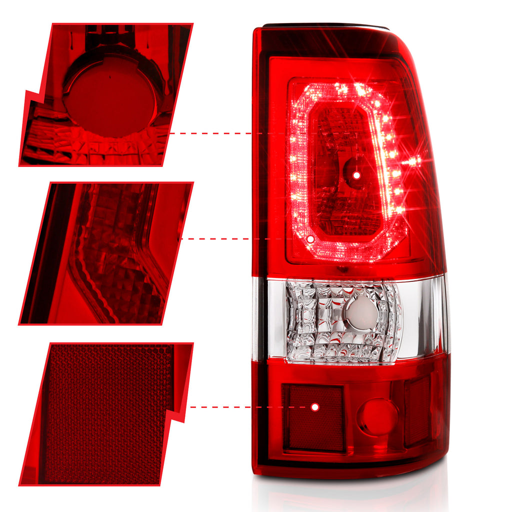 ANZO USA 311329 Tail Light Assembly for Select Chevrolet Silverado 1500, Chevrolet Silverado Classic, Chevrolet Silverado HD, Chevrolet Silverado HD Classic, Chevrolet Silverado 2500, Chevrolet Silverado HD, Chevrolet Silverado HD Classic, Chevrolet