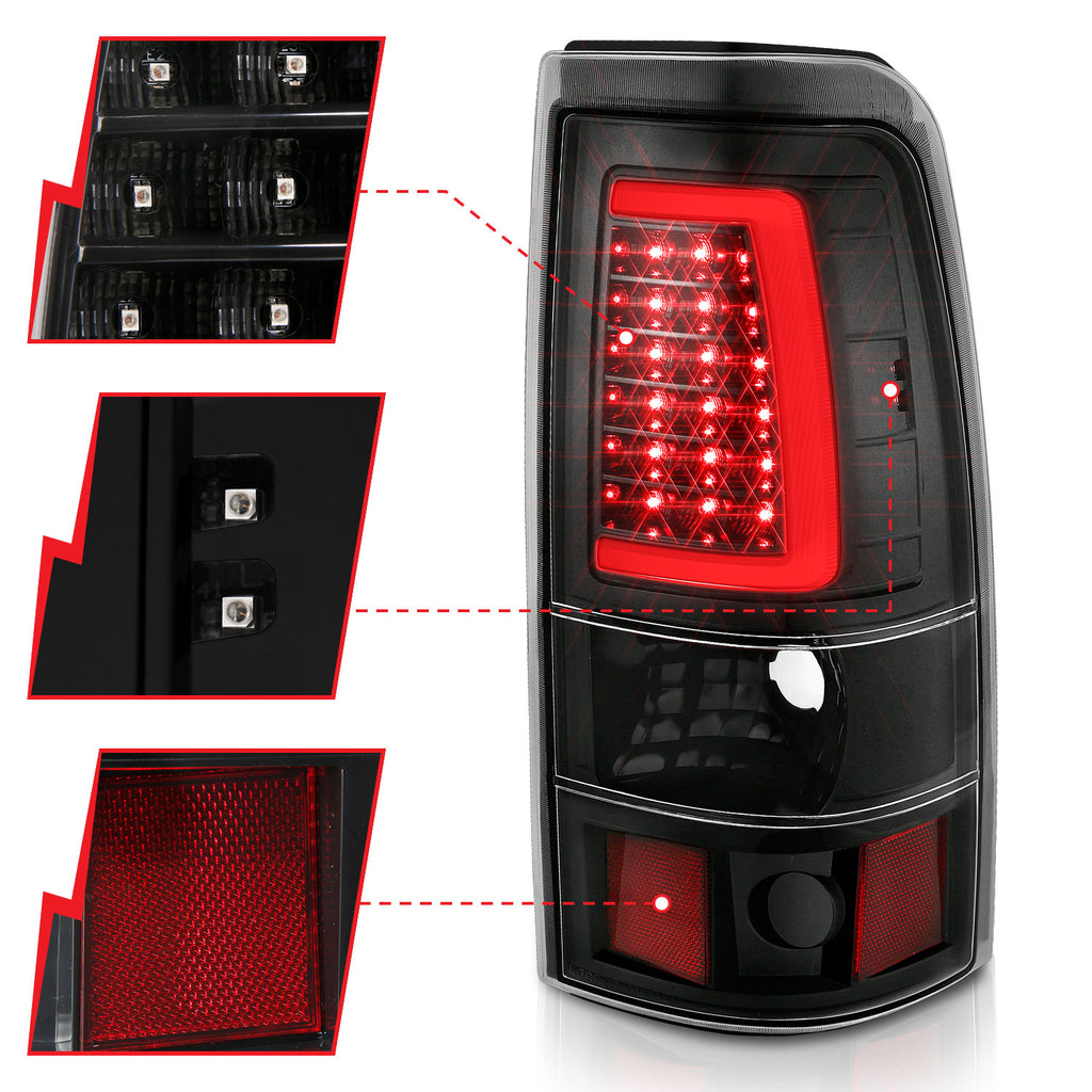 ANZO USA 311330 Tail Light Assembly for Select Chevrolet Silverado 1500, Chevrolet Silverado HD, Chevrolet Silverado 2500, Chevrolet Silverado HD, Chevrolet Silverado 3500, GMC Sierra 1500, GMC Sierra Classic, GMC Sierra HD, GMC Sierra 2500, GMC Sierra