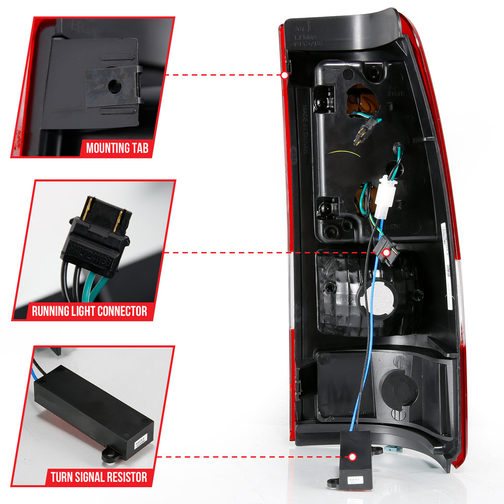 ANZO USA 311332 Tail Light Assembly for Select Chevrolet Silverado 1500, Chevrolet Silverado HD, Chevrolet Silverado 2500, Chevrolet Silverado HD, Chevrolet Silverado 3500, GMC Sierra 1500, GMC Sierra Classic, GMC Sierra HD, GMC Sierra 2500, GMC Sierra