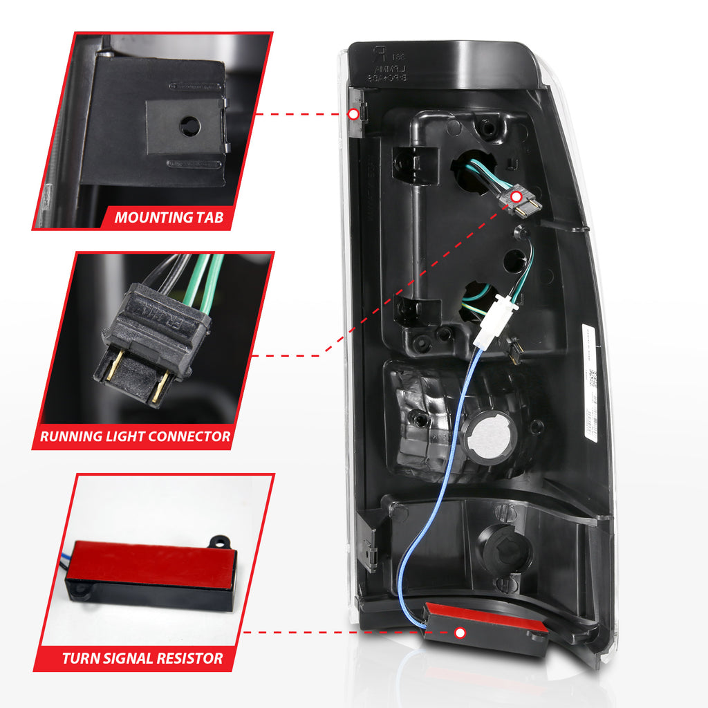 ANZO USA 311333 Tail Light Assembly for Select Chevrolet Silverado 1500, Chevrolet Silverado Classic, Chevrolet Silverado HD, Chevrolet Silverado HD Classic, Chevrolet Silverado 2500, Chevrolet Silverado HD, Chevrolet Silverado HD Classic, Chevrolet