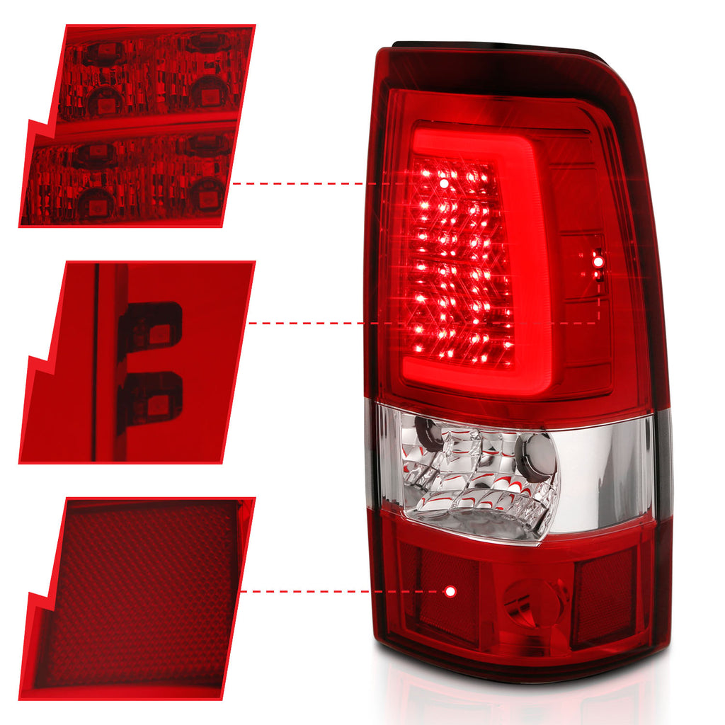 ANZO USA 311335 Tail Light Assembly for Select Chevrolet Silverado 1500, Chevrolet Silverado Classic, Chevrolet Silverado HD, Chevrolet Silverado HD Classic, Chevrolet Silverado 2500, Chevrolet Silverado HD, Chevrolet Silverado HD Classic, Chevrolet