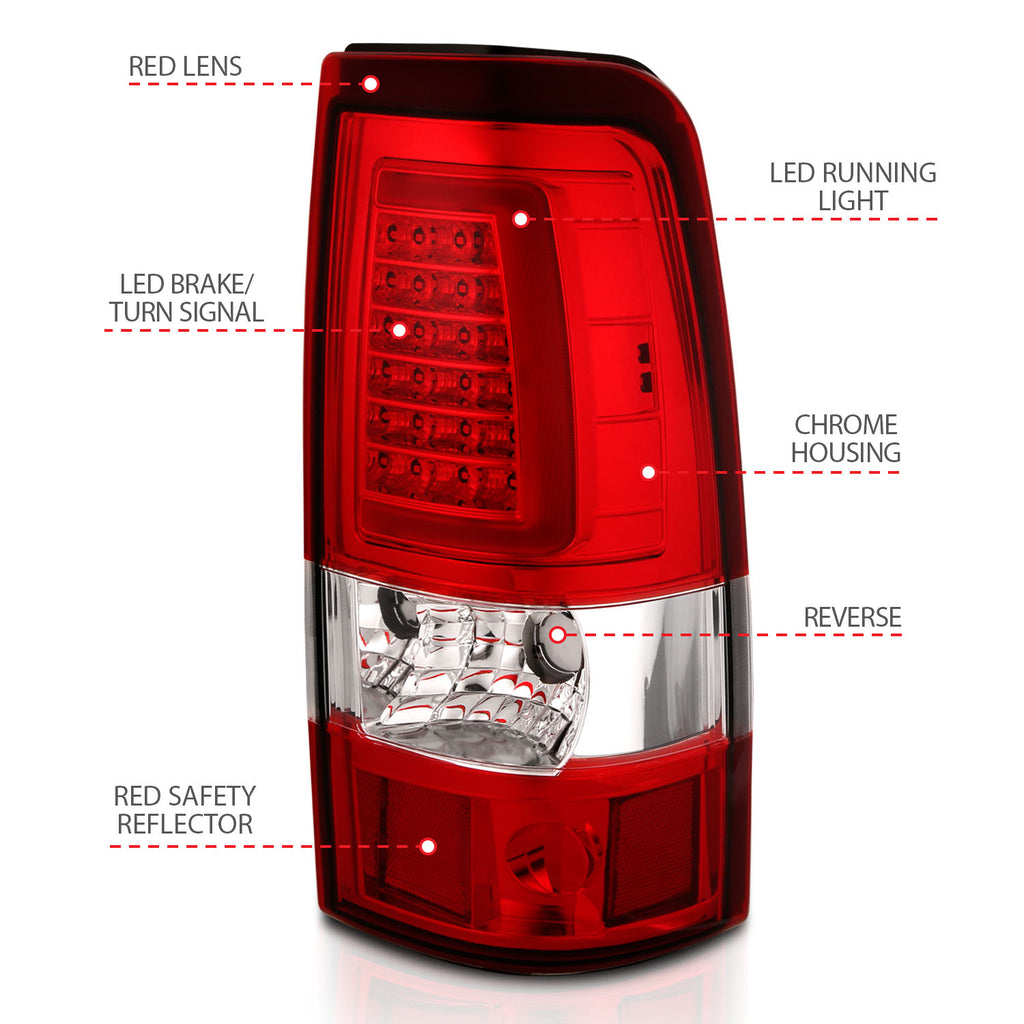 ANZO USA 311335 Tail Light Assembly for Select Chevrolet Silverado 1500, Chevrolet Silverado Classic, Chevrolet Silverado HD, Chevrolet Silverado HD Classic, Chevrolet Silverado 2500, Chevrolet Silverado HD, Chevrolet Silverado HD Classic, Chevrolet