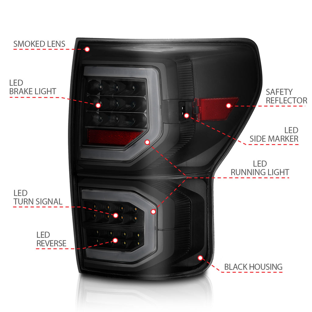 ANZO USA 311337 Tail Light Assembly for Select Toyota Tundra