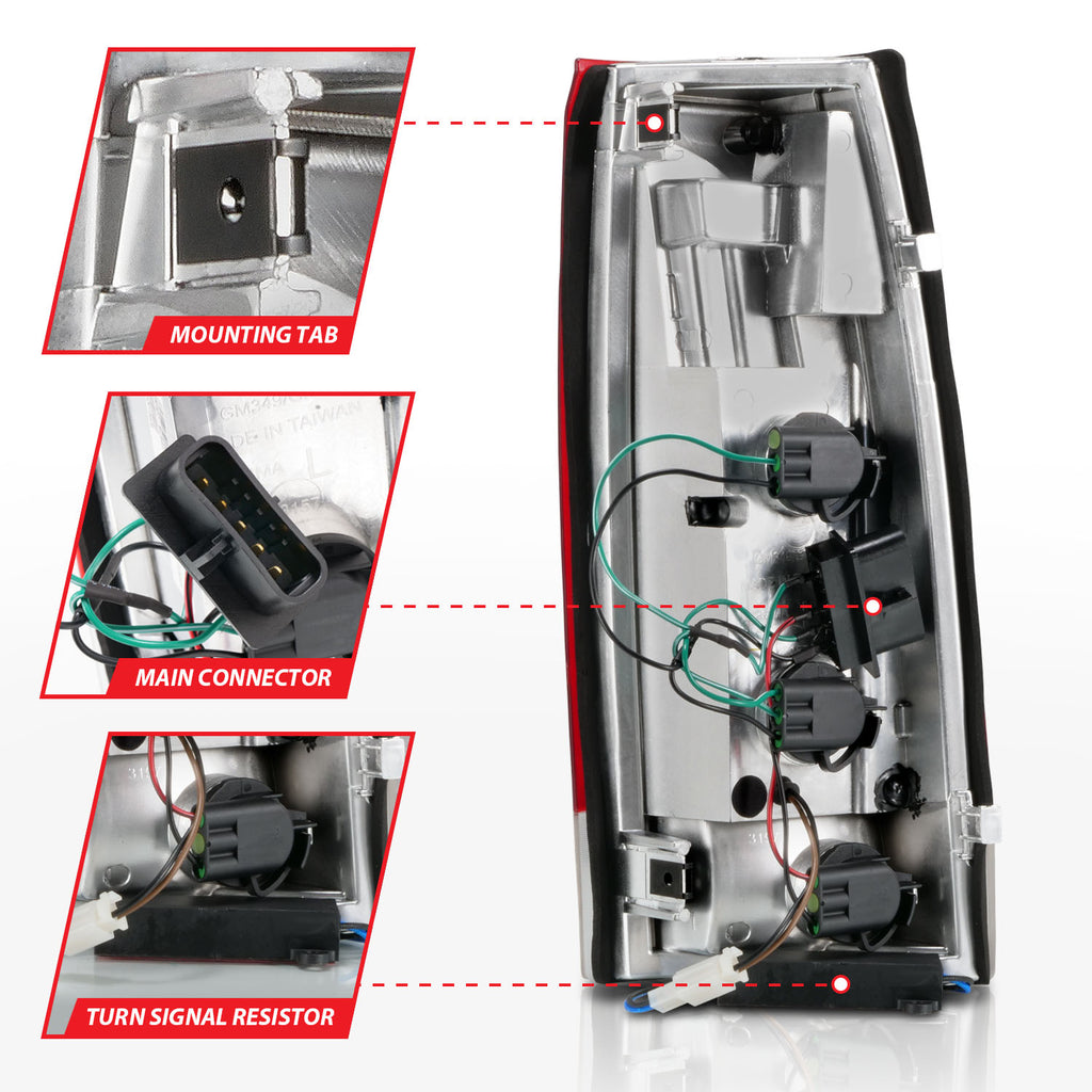 ANZO USA 311346 Tail Light Assembly for Select Cadillac Escalade, Chevrolet Blazer, Chevrolet C1500, Chevrolet C2500, Chevrolet C3500, Chevrolet K1500, Chevrolet K2500, Chevrolet K3500, Chevrolet Suburban, Chevrolet Tahoe, GMC C1500, GMC C2500, GMC