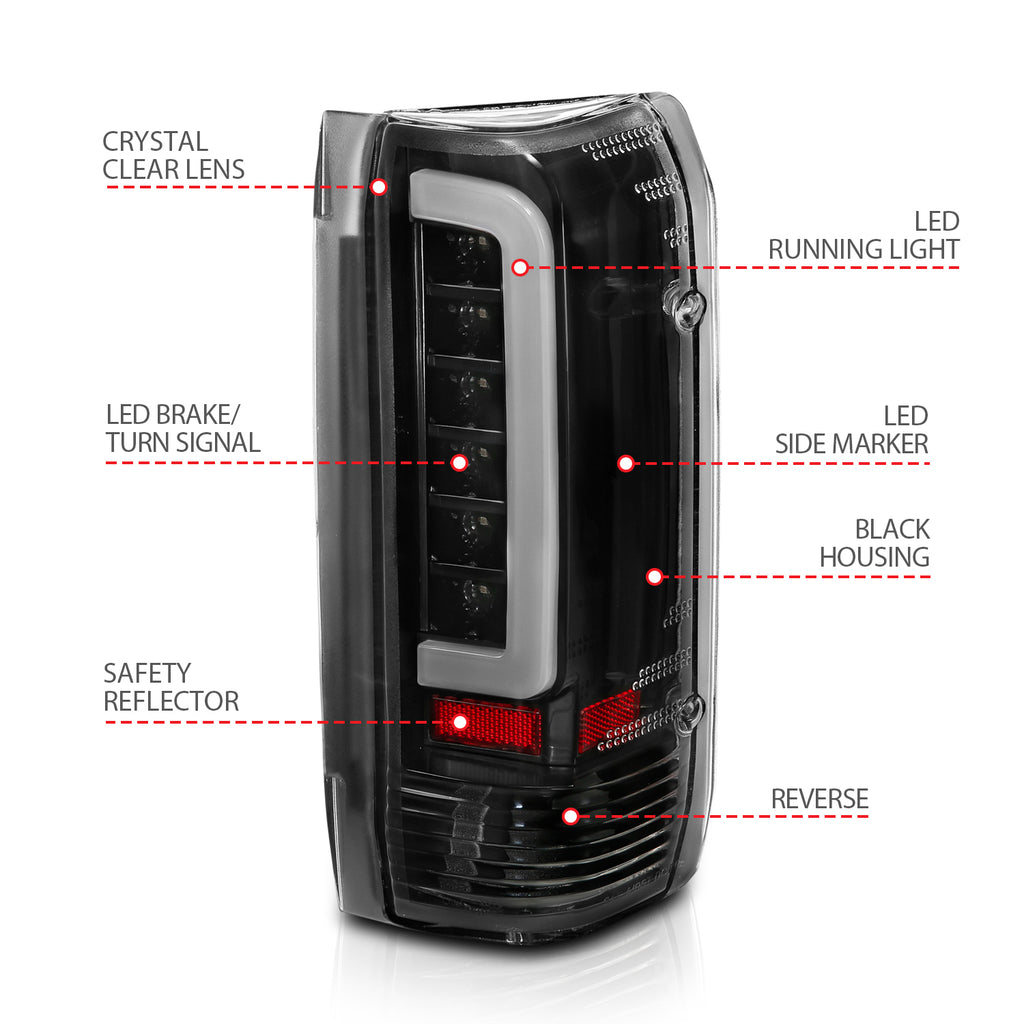 ANZO USA 311350 Tail Light Assembly for Select Ford Bronco, Ford F-150, Ford F-250, Ford F-350